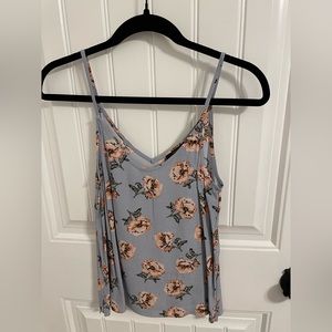 Forever 21 Blue Floral Tank Size Small